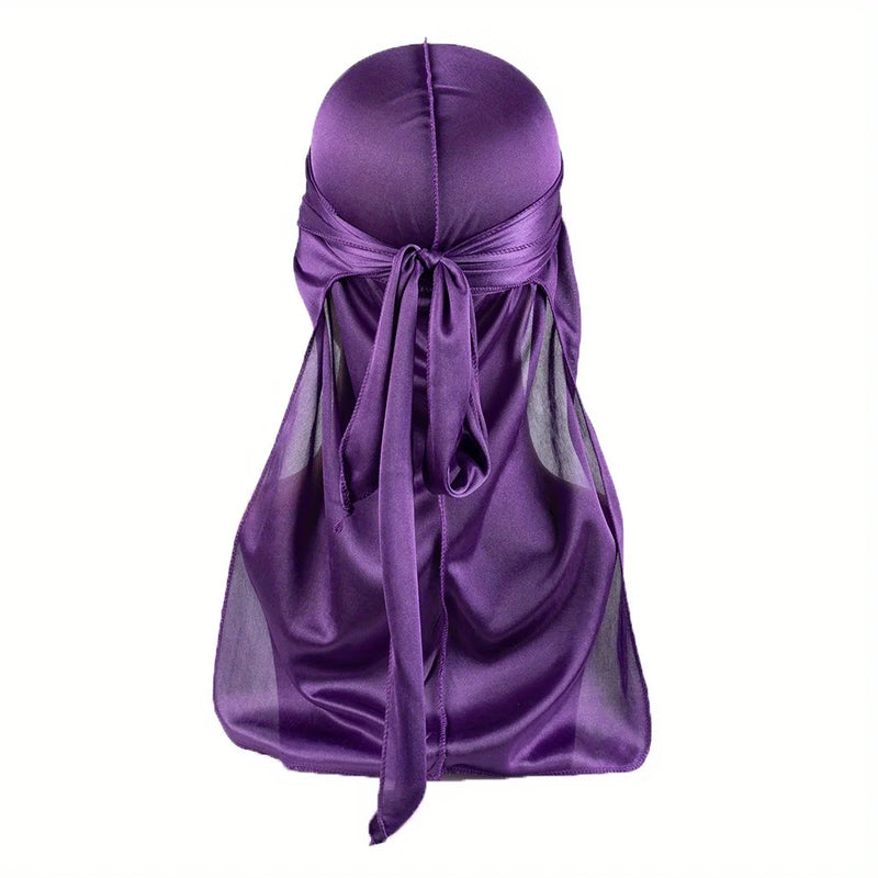 Durag en Soie pour Homme - Bonnet Bandana Soyeux à Longue Queue pour Waves