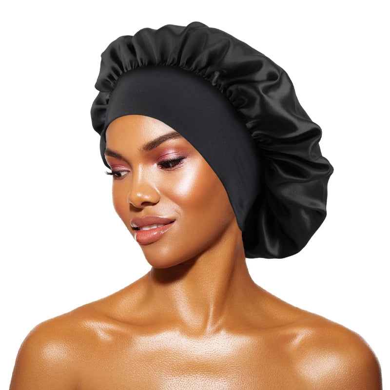 Bonnet de Nuit Ultime en Satin – Protection Capillaire &amp; Confort Inégalé