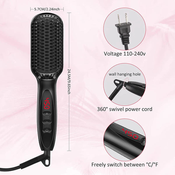 Brosse Lissante Chauffante pour Cheveux