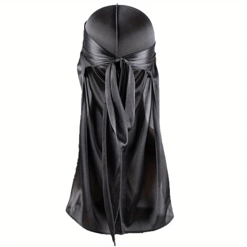 Durag en Soie pour Homme - Bonnet Bandana Soyeux à Longue Queue pour Waves