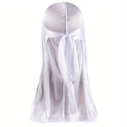 Durag en Soie pour Homme - Bonnet Bandana Soyeux à Longue Queue pour Waves