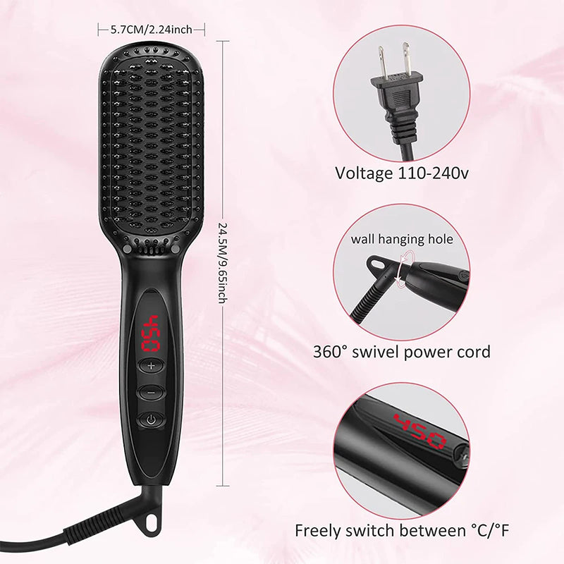 Brosse Lissante Chauffante pour Cheveux