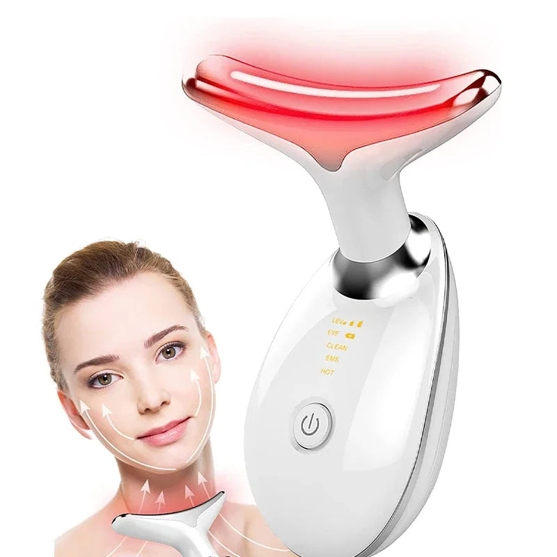 Masseur de cou, lifting facial, trois modes de lumière, appareil électrique de raffermissement de la peau