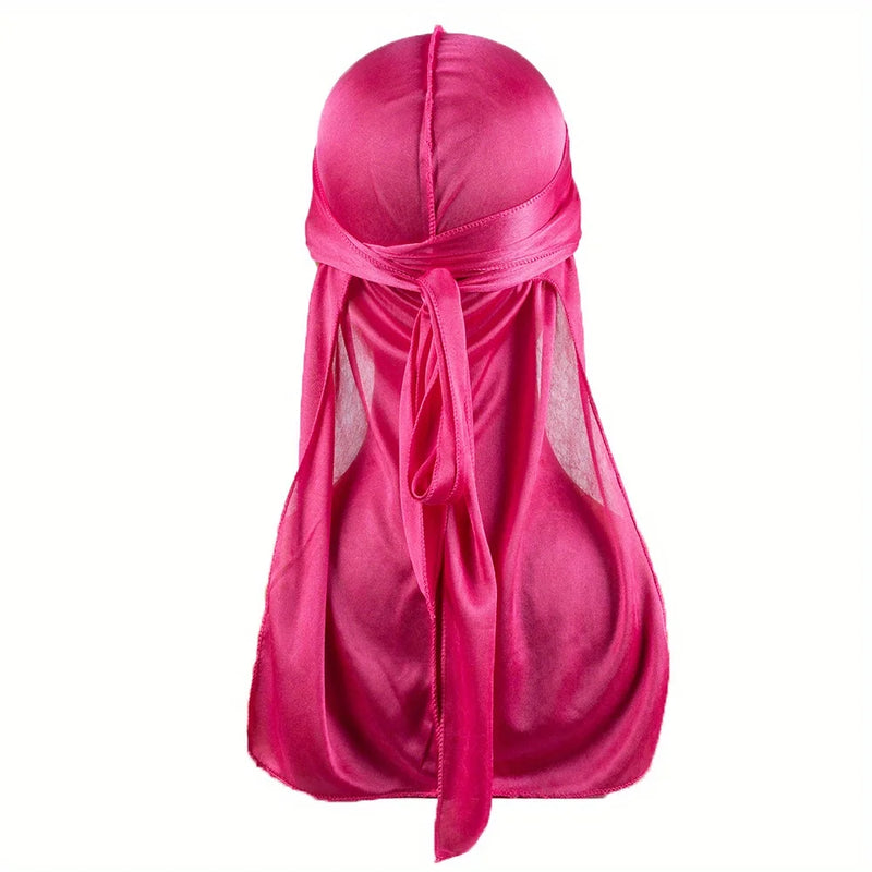 Durag en Soie pour Homme - Bonnet Bandana Soyeux à Longue Queue pour Waves