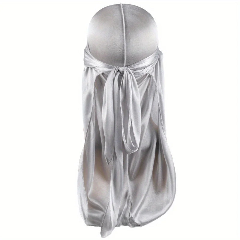 Durag en Soie pour Homme - Bonnet Bandana Soyeux à Longue Queue pour Waves